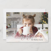 金ゴールドきらめくメリークリスマス書道写真 シーズンカード (正面)