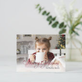 金ゴールドきらめくメリークリスマス書道写真 シーズンポストカード (スタンド正面)