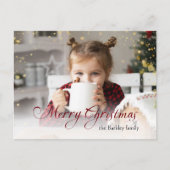 金ゴールドきらめくメリークリスマス書道写真 シーズンポストカード (正面)