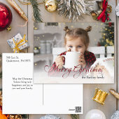 金ゴールドきらめくメリークリスマス書道写真 シーズンポストカード