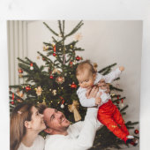 金ゴールドきらめくメリークリスマス書道写真 三つ折りクリスマスカード (内部最初)