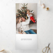 金ゴールドきらめくメリークリスマス書道写真 三つ折りクリスマスカード (内部)