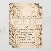 金ゴールドきらめくライツグラマー結婚式招待状 招待状 (正面/裏面)