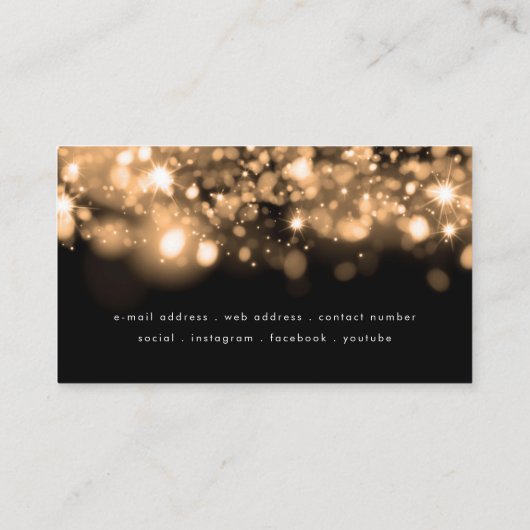 金ゴールドきらめくライトの化粧とヘア 名刺 (裏面)