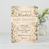 金ゴールドきらめくライトベビーシャワー招待状 招待状 (スタンド正面)