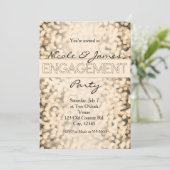 金ゴールドきらめくライト婚約パーティ招待状 招待状 (スタンド正面)