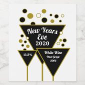 金ゴールドきらめくワイン，大晦日 ワインラベル (シングルラベル)