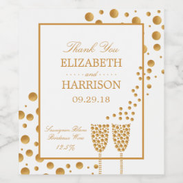 金ゴールドきらめくワイ結婚ンバブル ワインラベル