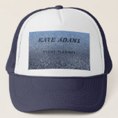 金ゴールドきらめく大理石ダークネイビー抽象芸術 キャップ (正面)