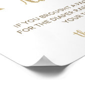 金ゴールドきらめく小さな星シャワーおむつラッフルゲーム ポスター (角)