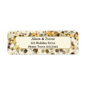 金ゴールドきらめく差出人住所ラベル ラベル (正面)