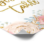 金ゴールドきらめく星ギフトテーブルサイン ポスター (角)