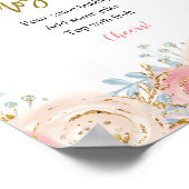 金ゴールドきらめく星ミモザバー標識 ポスター (角)