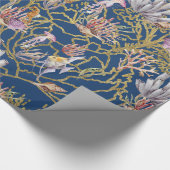 金ゴールドきらめく水中サンゴ水上水族館 ラッピングペーパー (角)