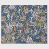 金ゴールドきらめく水中サンゴ水上水族館 ラッピングペーパー (フラット)