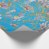金ゴールドきらめく水中サンゴ水上水族館 ラッピングペーパー (角)