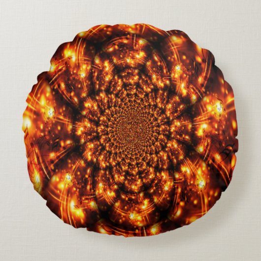 金ゴールドきらめく灯 ラウンドクッション (正面)