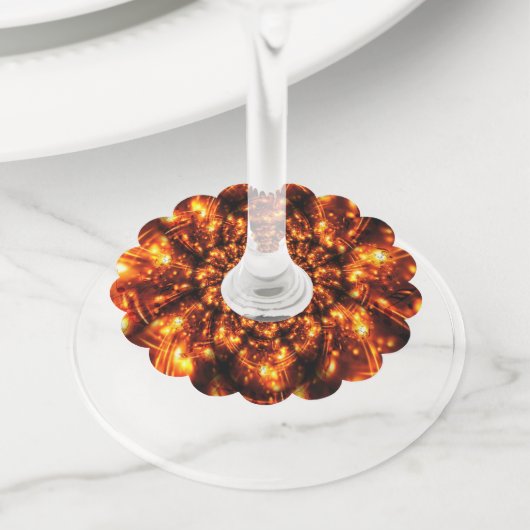 金ゴールドきらめく灯 ワイングラスタグ (クローズアップ)