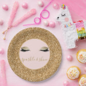 金ゴールドきらめく目 ペーパープレート (パーティー)