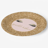 金ゴールドきらめく目 ペーパープレート (アングル)