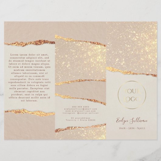 金ゴールドきらめく紙パンフレット (正面)