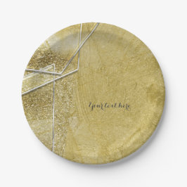 金ゴールドきらめく結晶ガラスGlamデザイナースタイル ペーパープレート