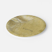 金ゴールドきらめく結晶ガラスGlamデザイナースタイル ペーパープレート (アングル)