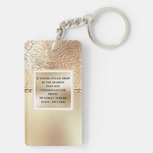 金ゴールドきらめく金属箔 キーホルダー (裏面)