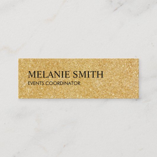 金ゴールドきらめく スキニー名刺 (正面)