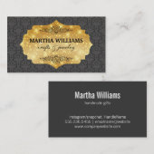 金ゴールドきらめく |ダマスク 名刺 (正面/裏面)