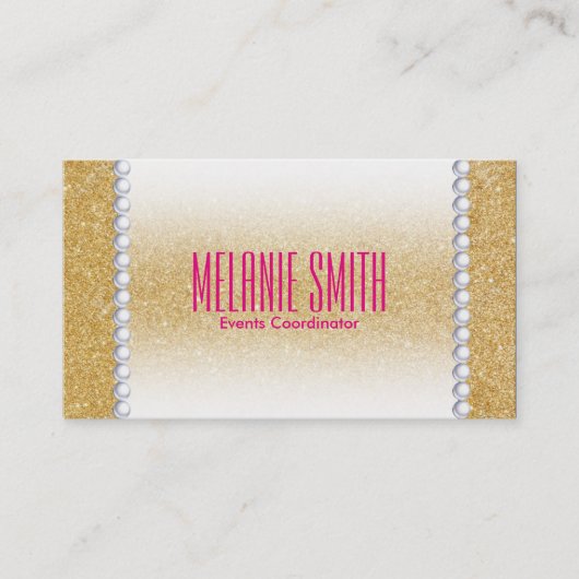 金ゴールドきらめく |フェードとパール 名刺 (正面)