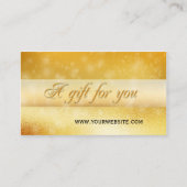 金ゴールドきらめく《写真》ぼけ味ギフト証明書テンプレート 割引カード (正面)