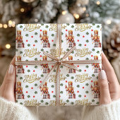 金ゴールドくるみ割りフェスティバルメリークリスマス ラッピングペーパー