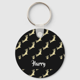 金ゴールドこうもりオン黒 キーホルダー