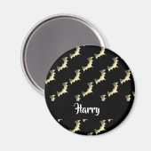 金ゴールドこうもりオン黒 マグネット (正面/裏面)