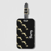 金ゴールドこうもりオン黒 ラゲッジタグ (正面縦)