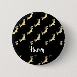 金ゴールドこうもりオン黒 缶バッジ