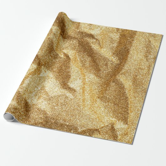金ゴールドしわ紙テクスチャ抽象芸術背景.go ラッピングペーパー (アンロールド)