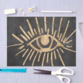 金ゴールドすべて見る目のコールグレー動揺して黒 薄葉紙 (クラフト)