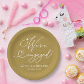 金ゴールドだ婚約した婚約パーティ ペーパープレート (パーティー)