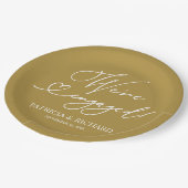 金ゴールドだ婚約した婚約パーティ ペーパープレート (アングル)