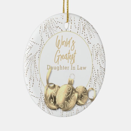 金ゴールドで世界で最も偉大な娘 セラミックオーナメント (右)