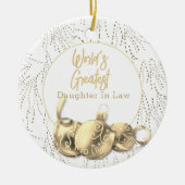 金ゴールドで世界で最も偉大な娘 セラミックオーナメント (正面)