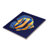 金ゴールドで覆われたバタフライリーフフィッシュビーチシーテーマ タイル (側面)