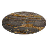 金ゴールドで覆われた灰色の大理石のテクスチャ付きの背景。 カッティングボード (角)