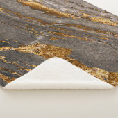 金ゴールドで覆われた灰色の大理石のテクスチャ付きの背景。 シェルパブランケット (3/4)