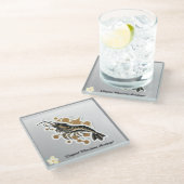 金ゴールドといかり ガラスコースター (アングル)