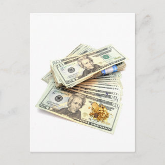 金ゴールドとお金 ポストカード