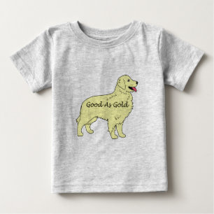 金ゴールドとしてよいゴールデン・リトリーバーのベビーのクリーパー ベビーTシャツ