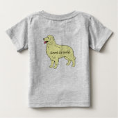 金ゴールドとしてよいゴールデン・リトリーバーのベビーのクリーパー ベビーTシャツ (裏面)